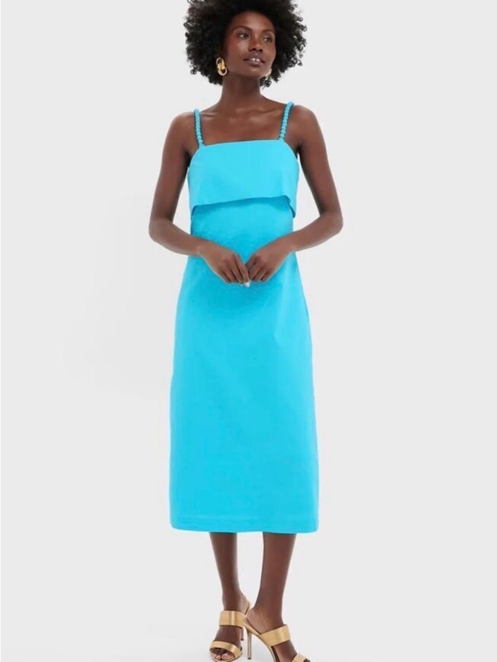 NWT Tuckernuck Hyacinth House Aqua Linen Azura Midi Dress